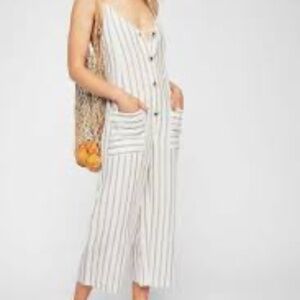 Free People 10 Westminster Linen Blend Jumpsuit.